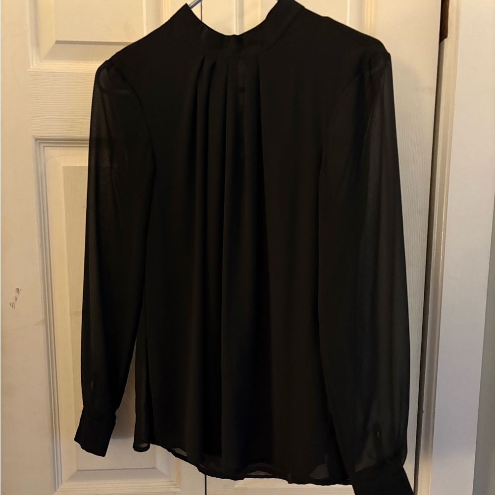 Elegant Black Long Sleeve Blouse